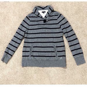 Nautica Striped Sweater Pullover Shawl Collar M